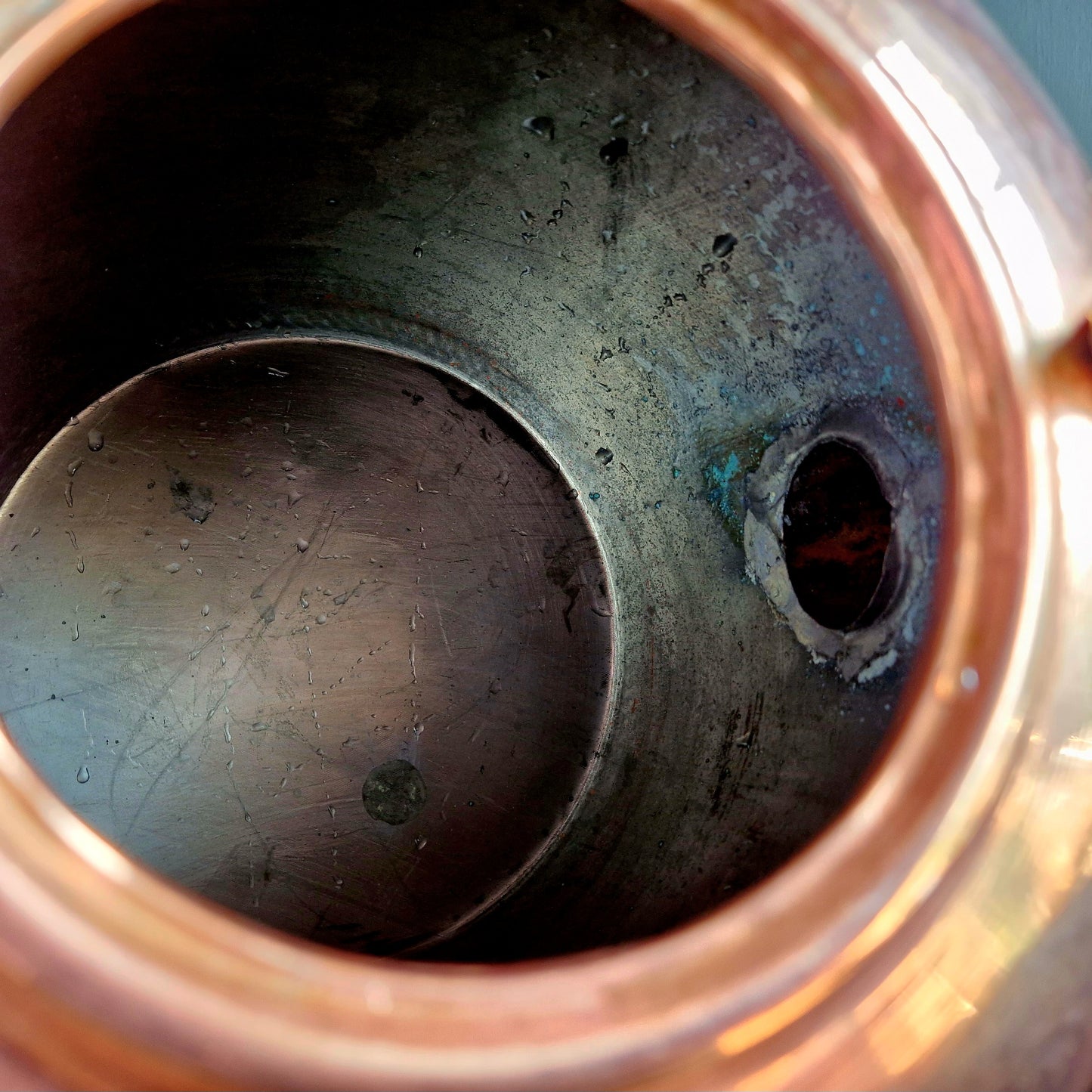 French vintage copper kettle. Farmhouse copper kettle.