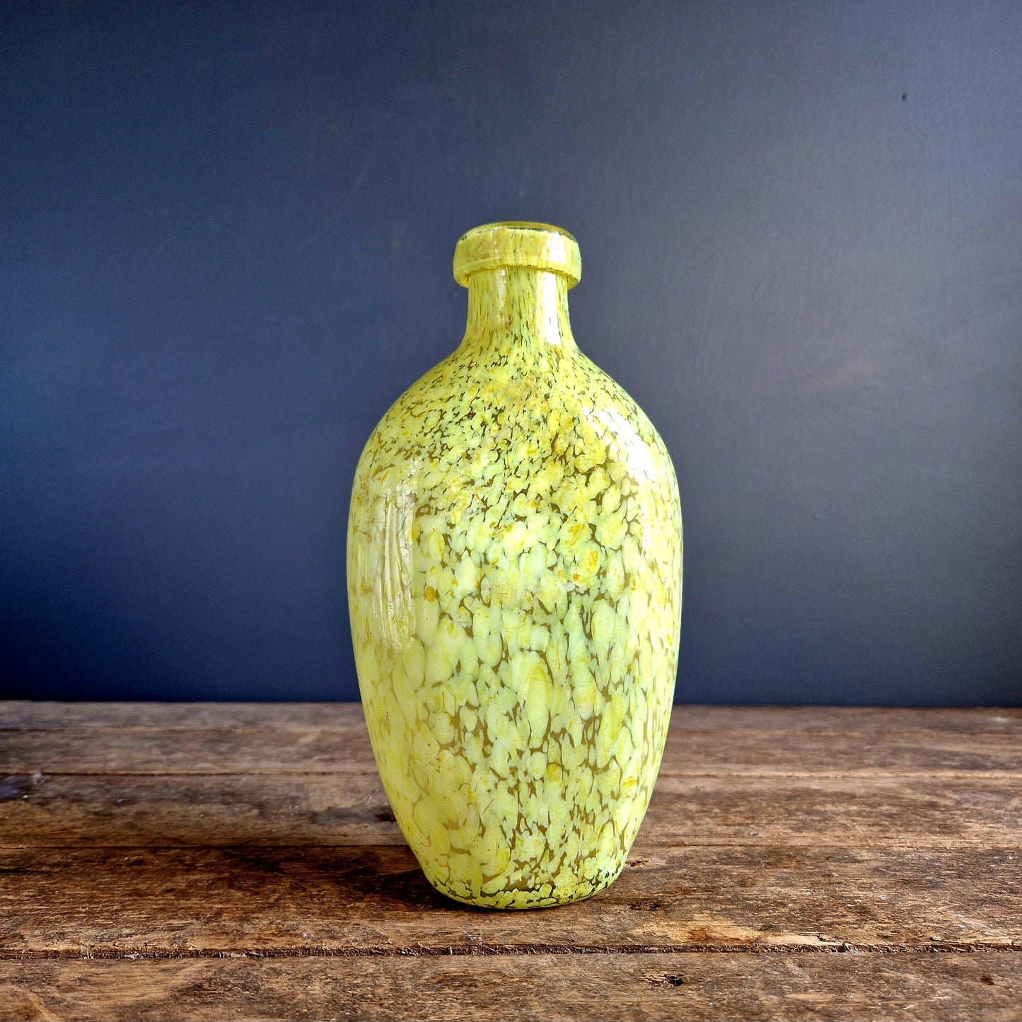 French vintage art glass bottle.