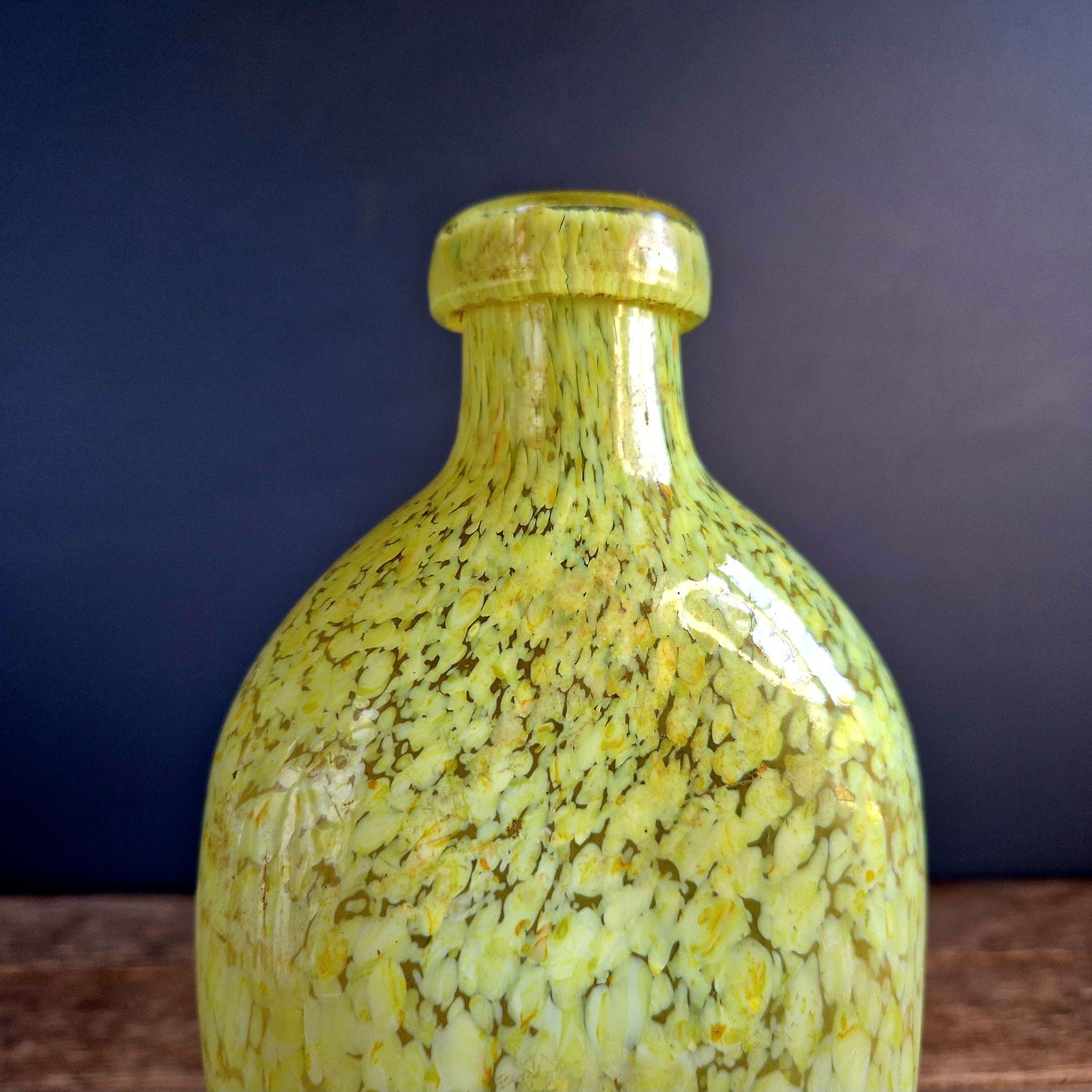 French vintage art glass bottle.