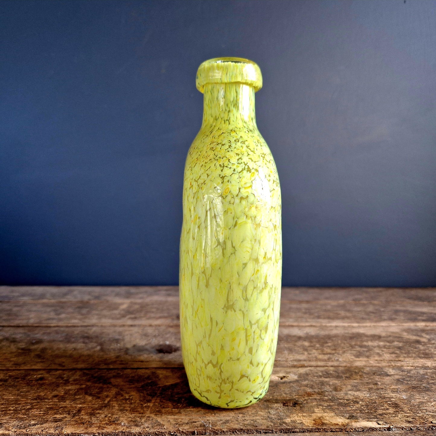 French vintage art glass bottle.