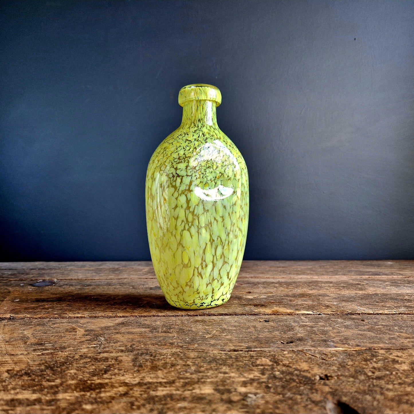 French vintage art glass bottle.