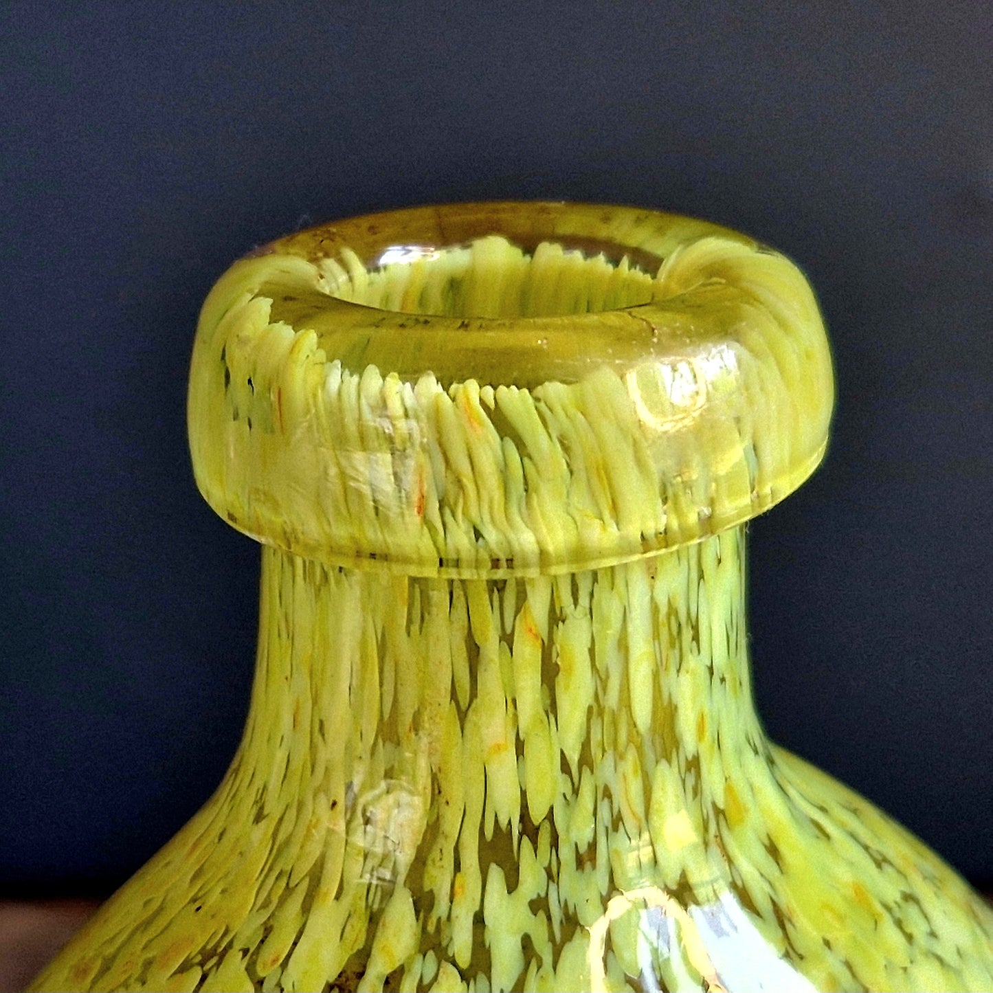 French vintage art glass bottle.