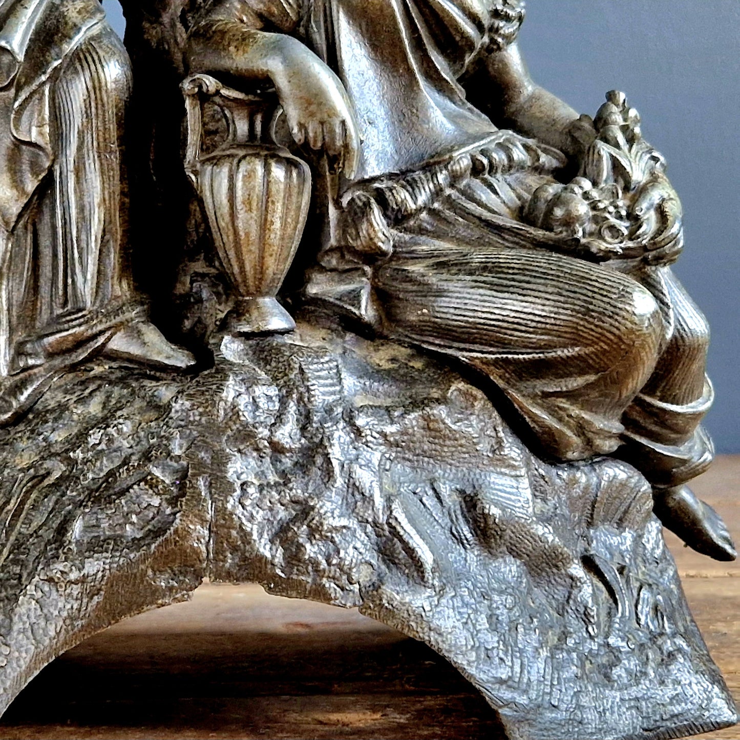 French antique statue in spelter. French classical statue.