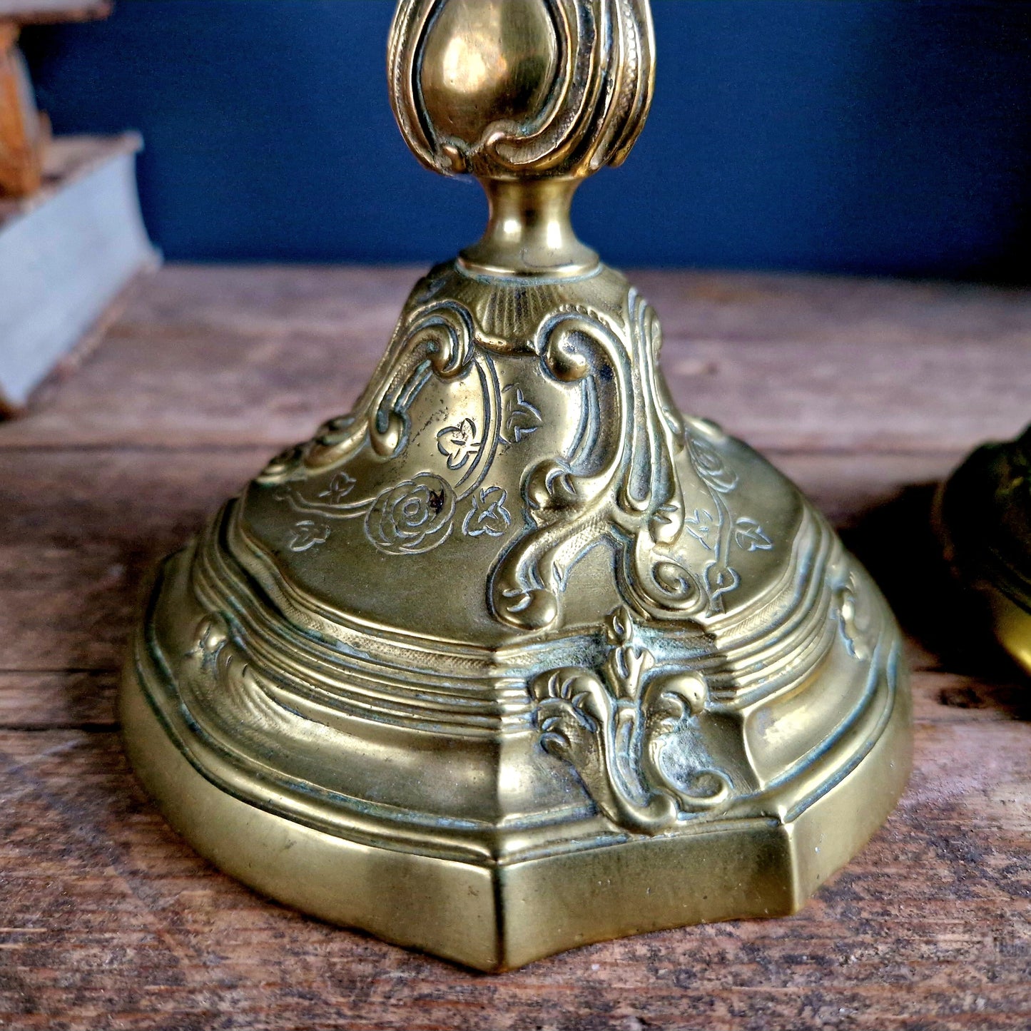 French antique bronze Louis XV style nineteenth century candlesticks