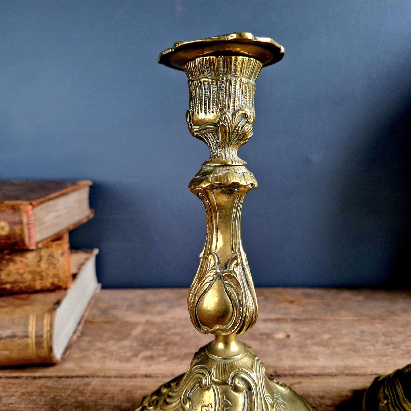 French antique bronze Louis XV style nineteenth century candlesticks