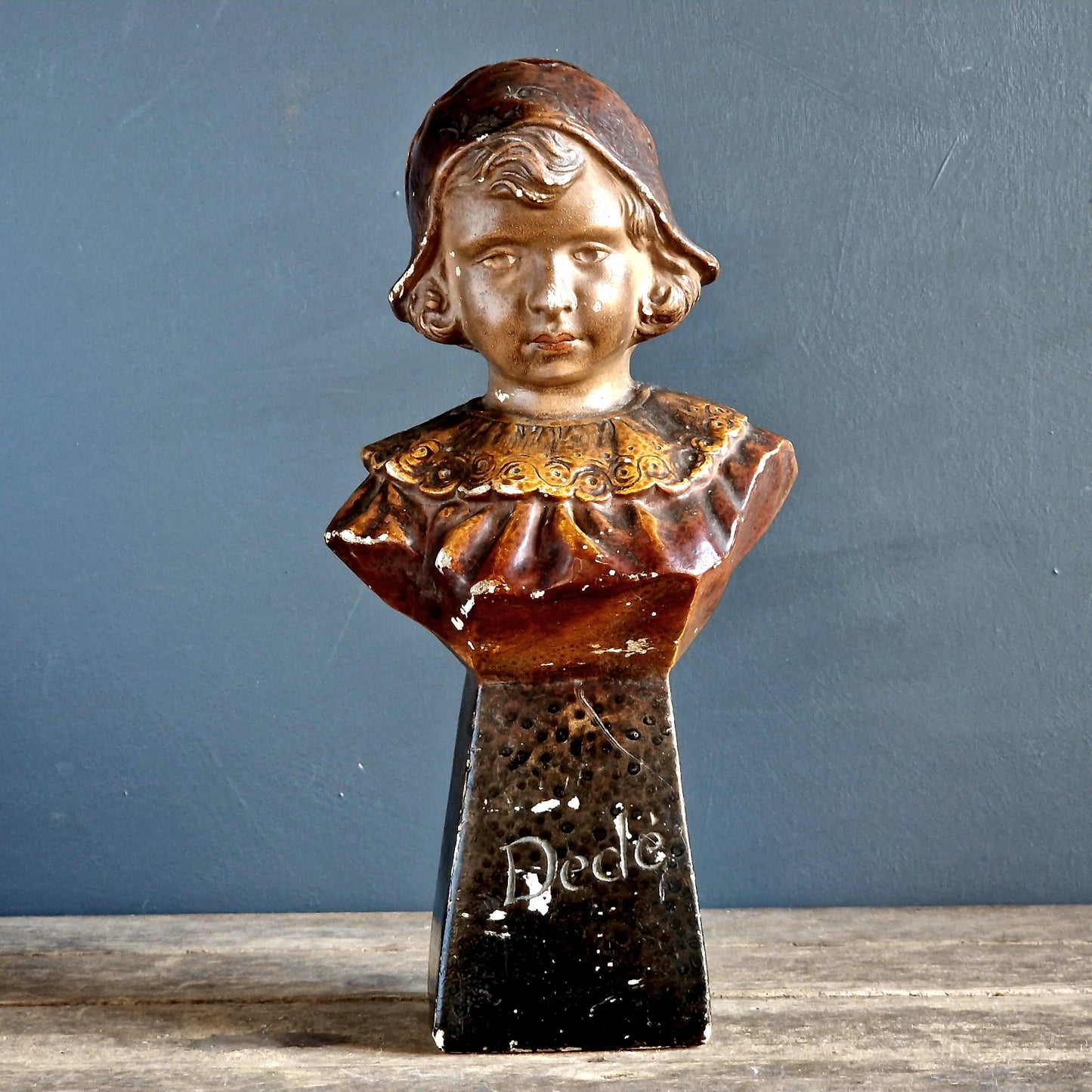 French bust of girl. Art Deco style bust.