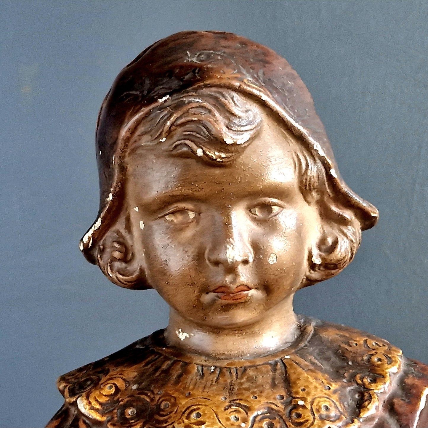 French bust of girl. Art Deco style bust.