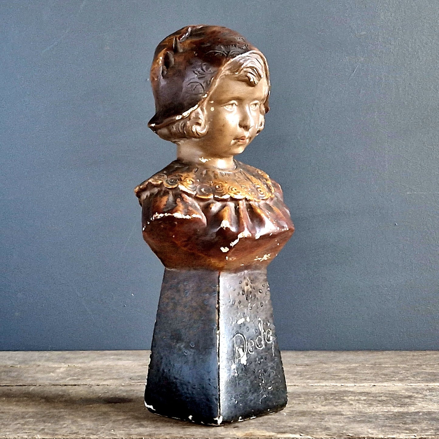 French bust of girl. Art Deco style bust.