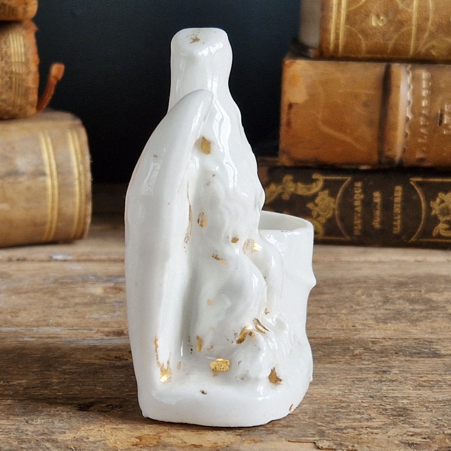 French antique porcelain eagle inkwell.