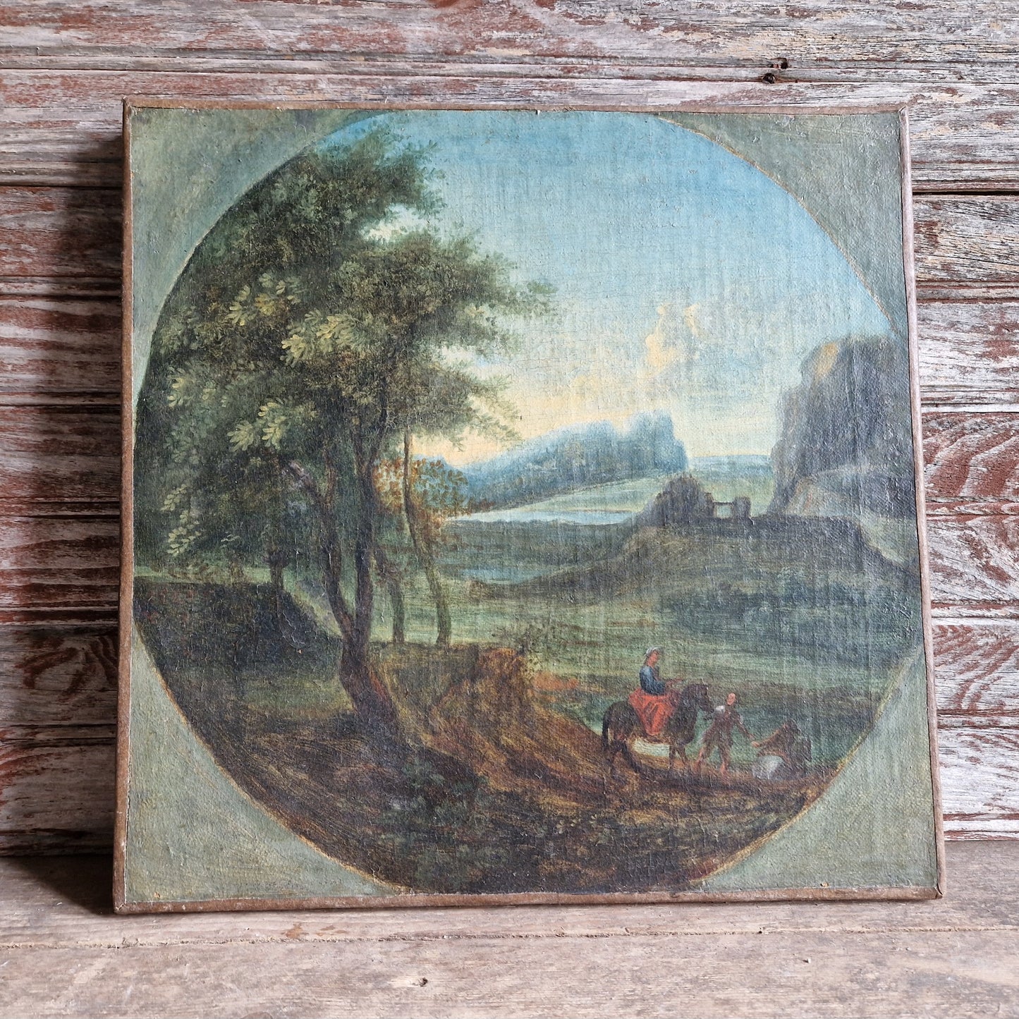 French antique 18th century oil painting.