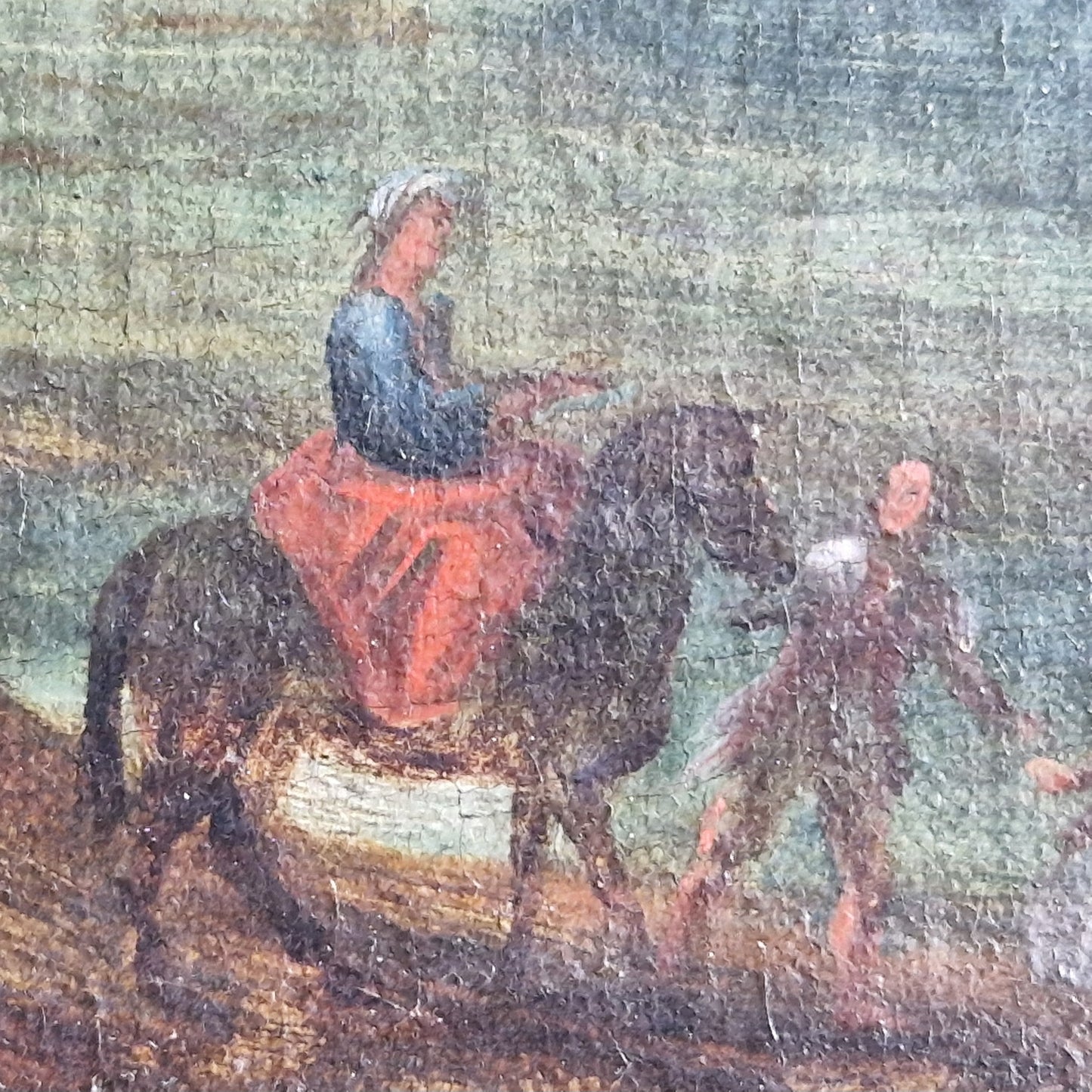 French antique 18th century oil painting.
