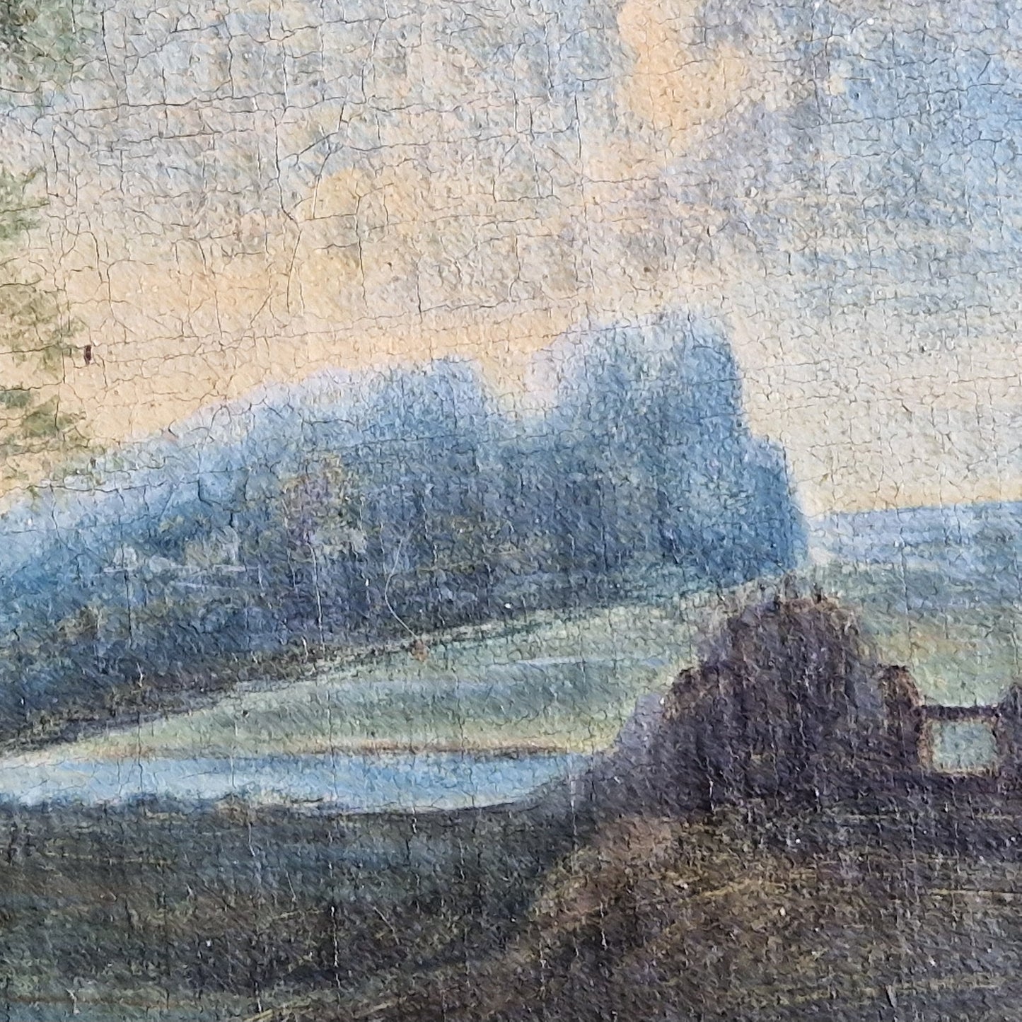 French antique 18th century oil painting.