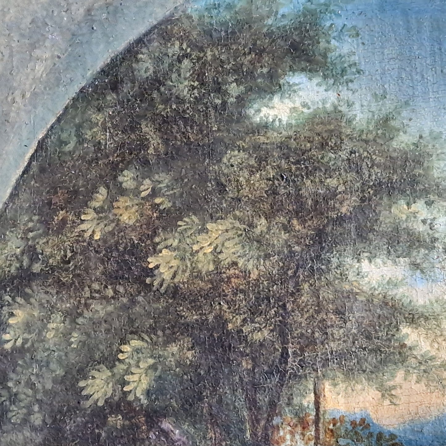 French antique 18th century oil painting.