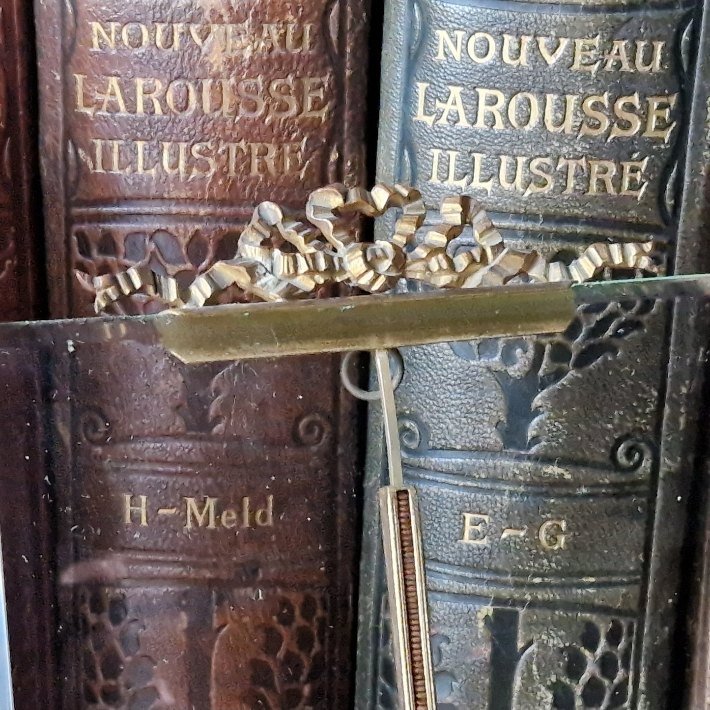 French antique glass frame with ribbon decoration top.