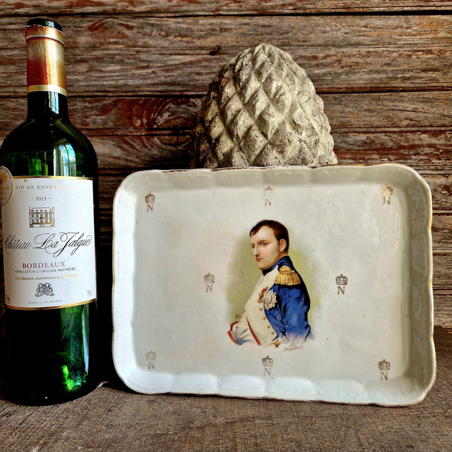 French antique Napoleon Bonaparte porcelain dish.