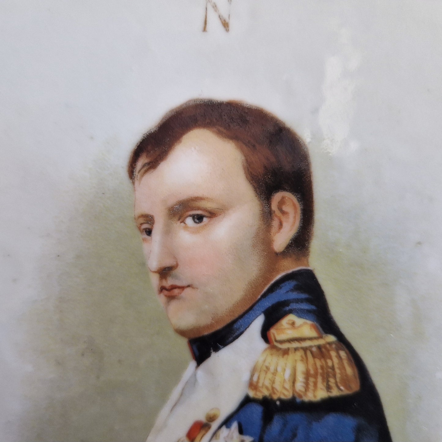 French antique Napoleon Bonaparte porcelain dish.