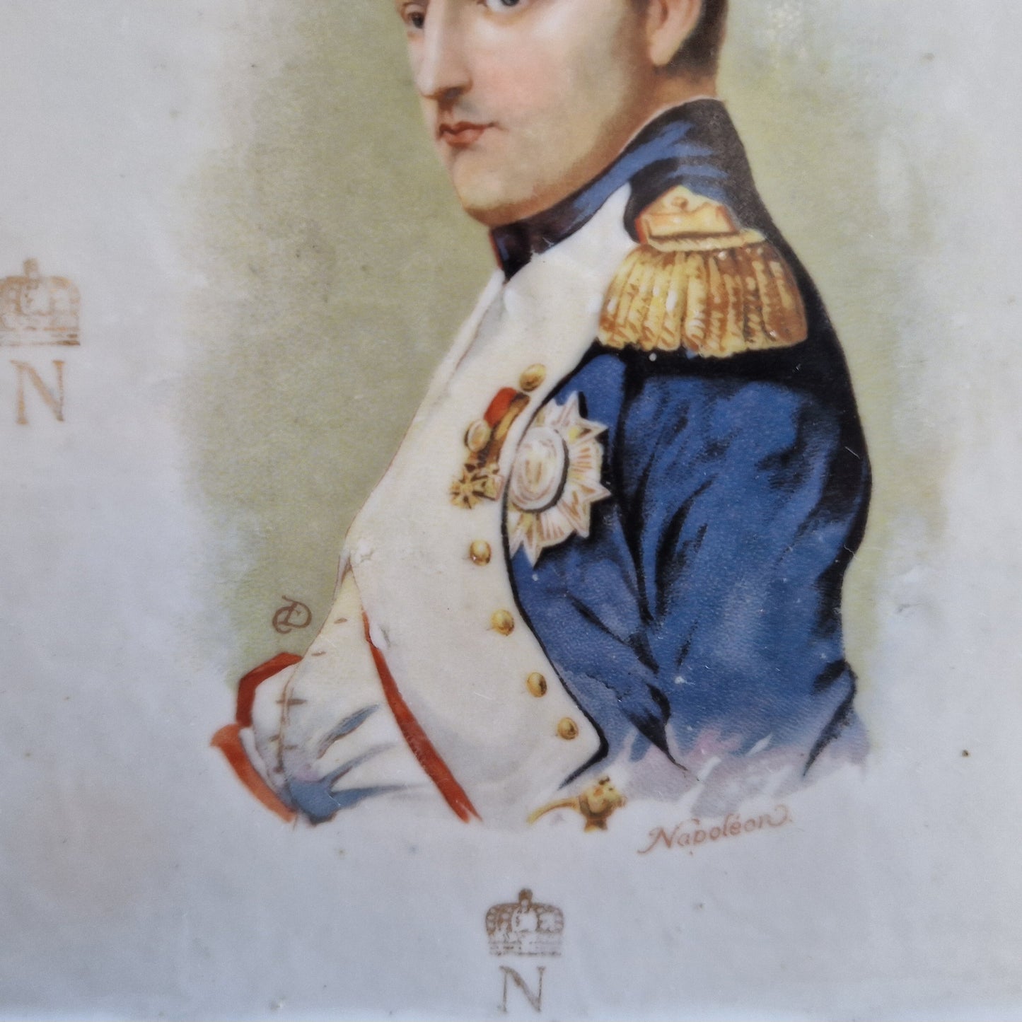 French antique Napoleon Bonaparte porcelain dish.