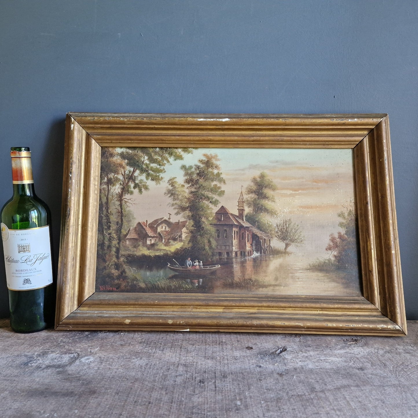 French antique oil painting.