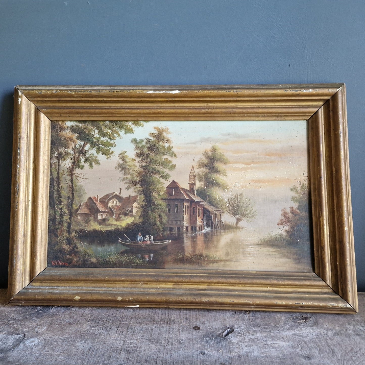 French antique oil painting.
