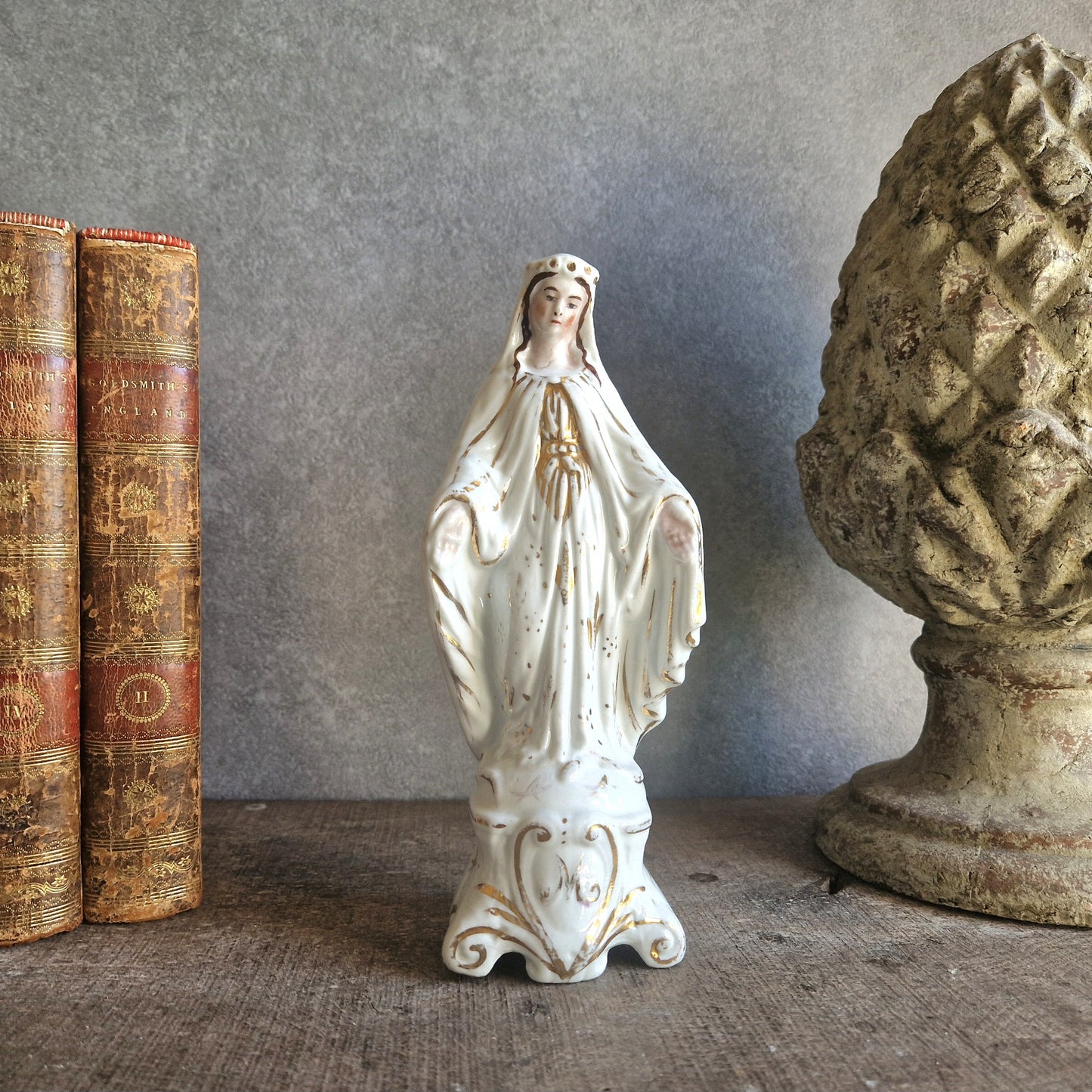 French Paris porcelain Madonna statue. Virgin Mary statue.