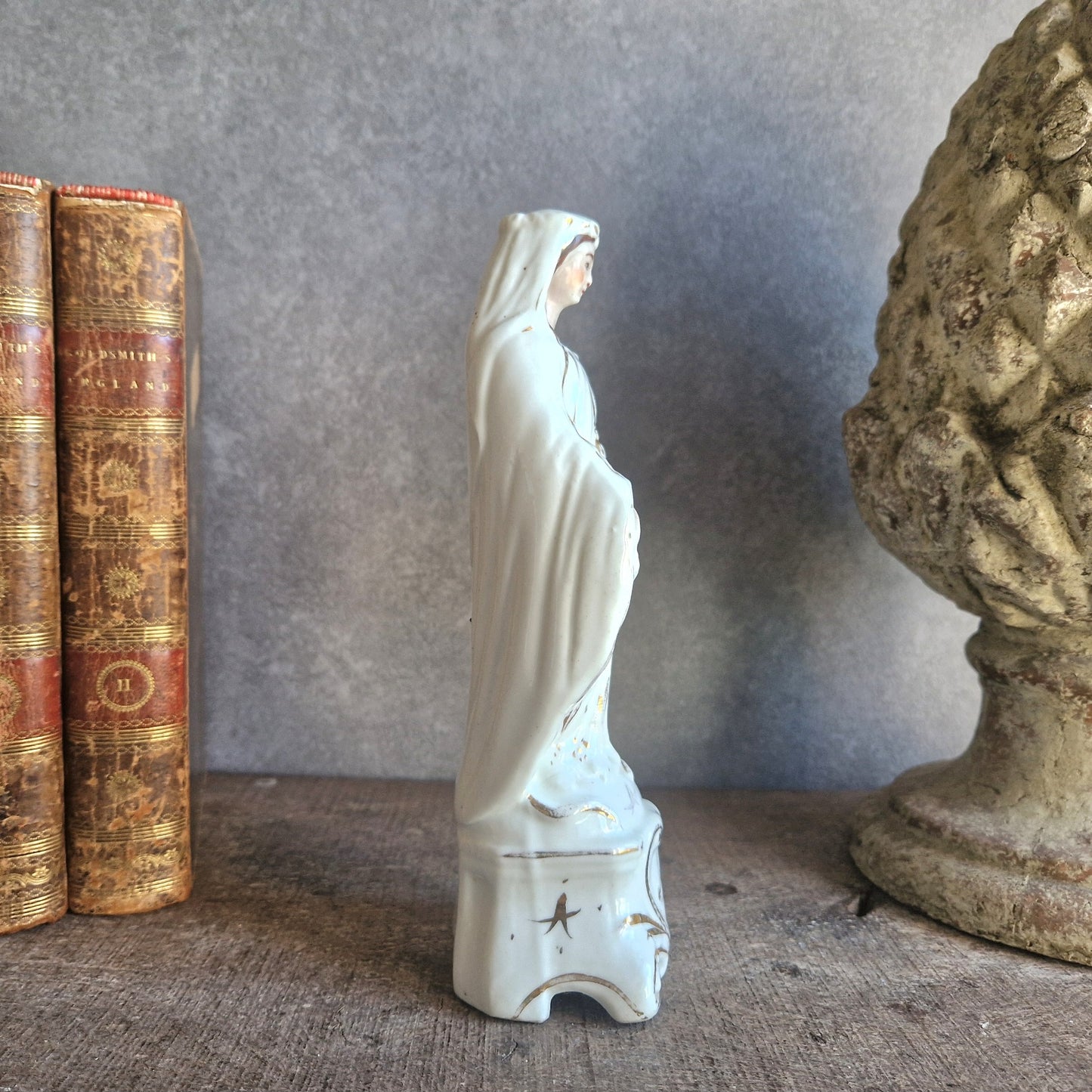 French Paris porcelain Madonna statue. Virgin Mary statue.
