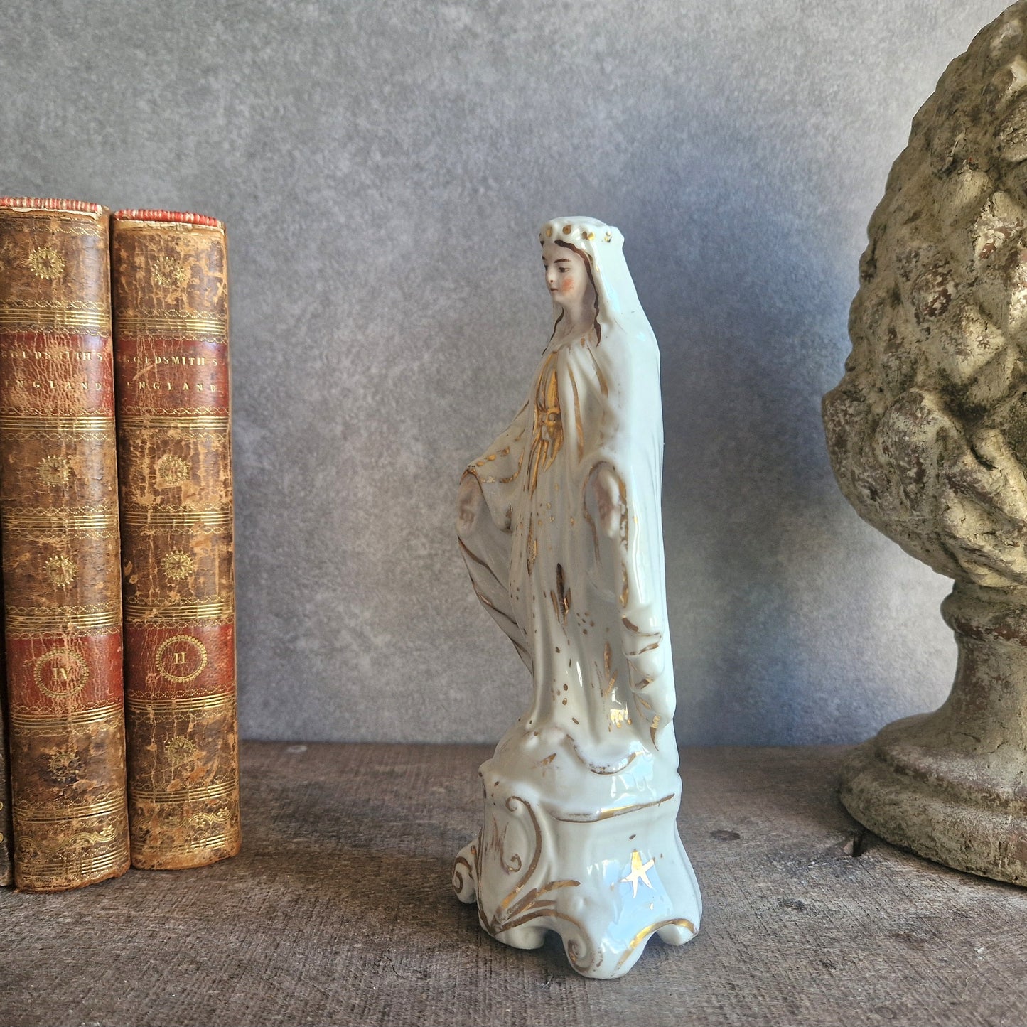 French Paris porcelain Madonna statue. Virgin Mary statue.