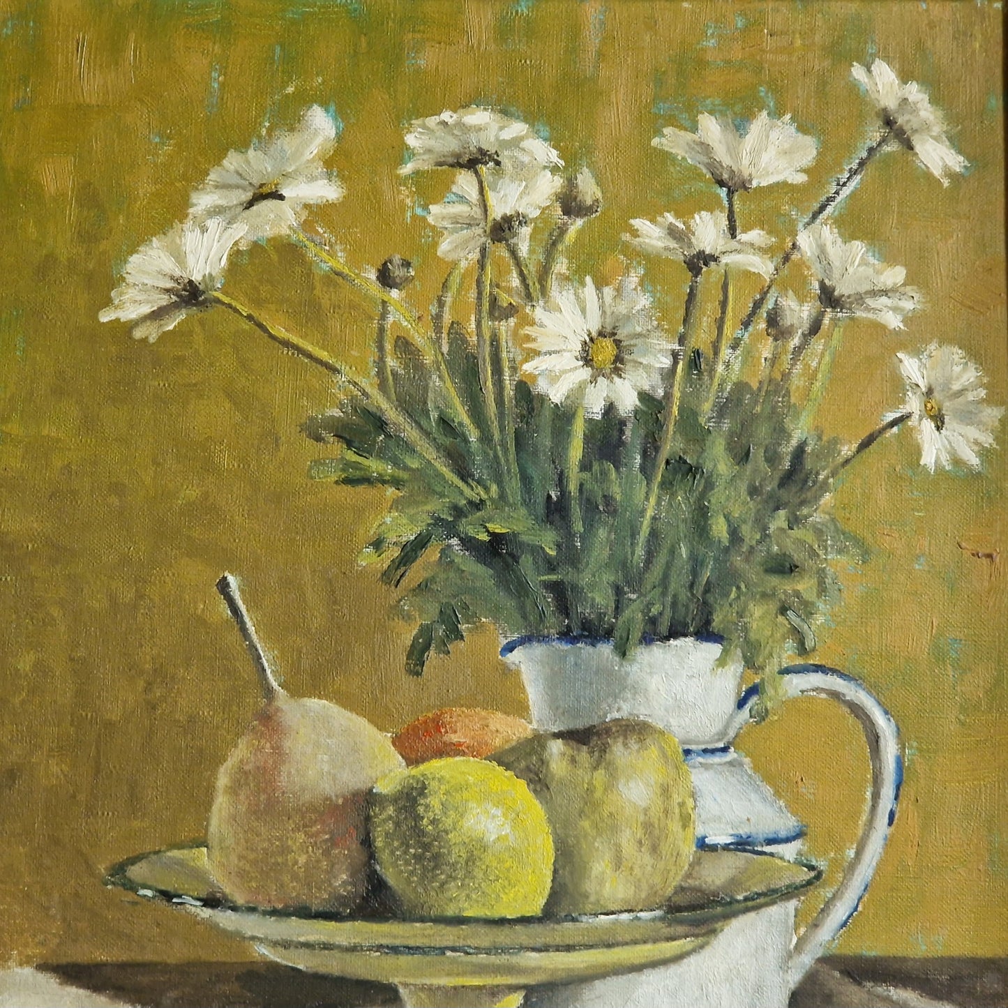 French mid century floral painting. French still life flower painting.