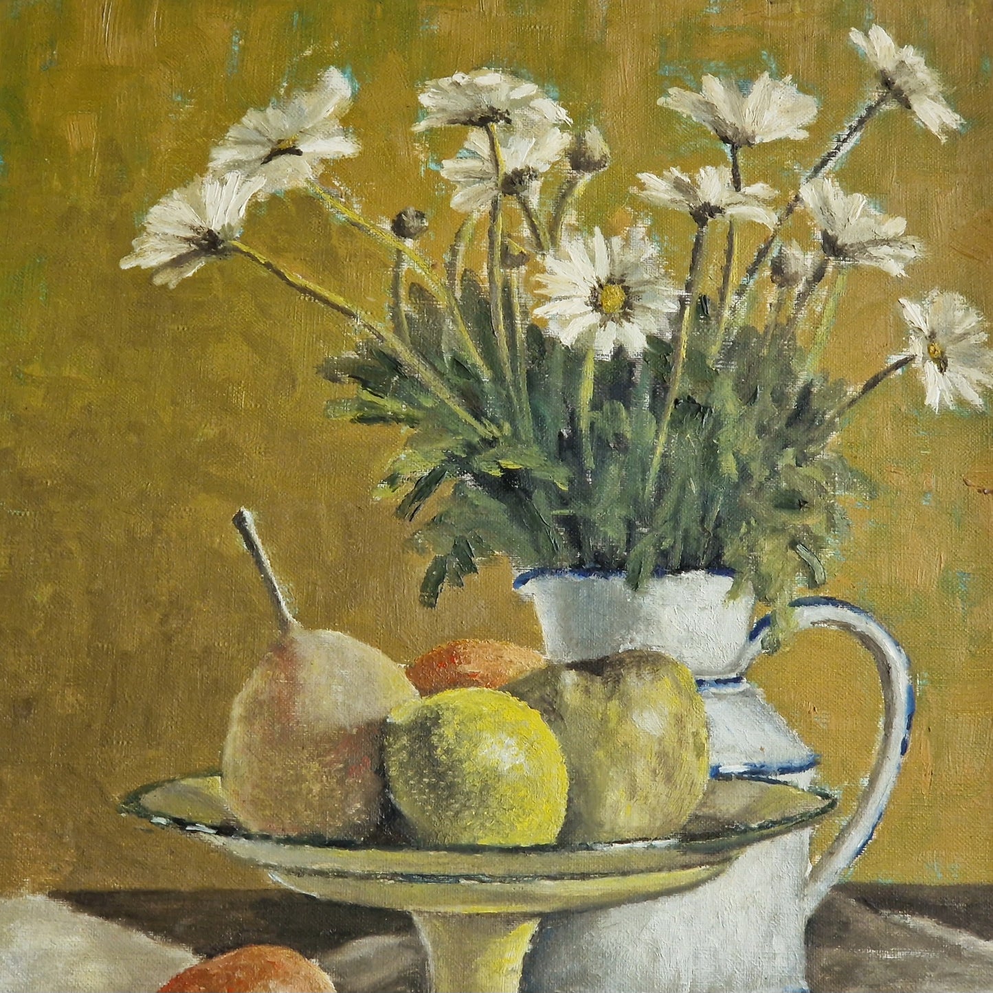 French mid century floral painting. French still life flower painting.
