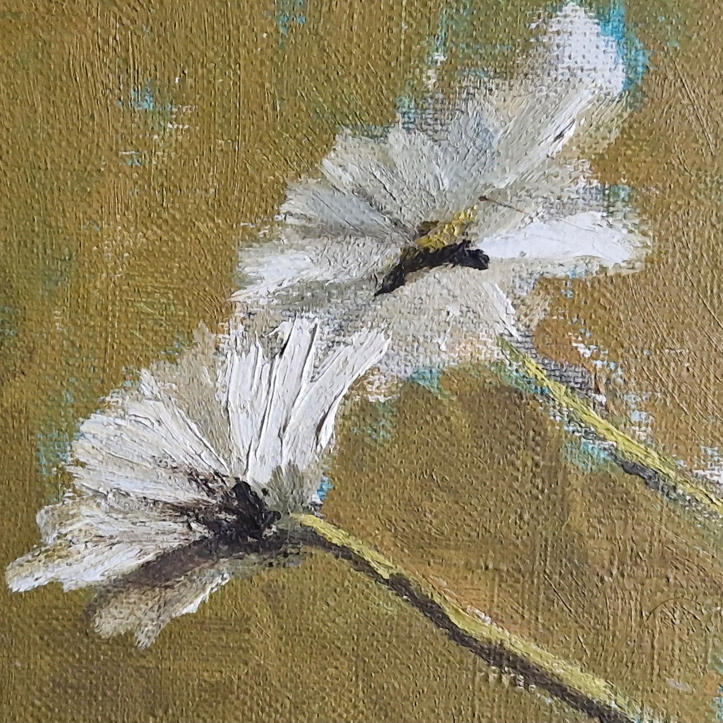 French mid century floral painting. French still life flower painting.