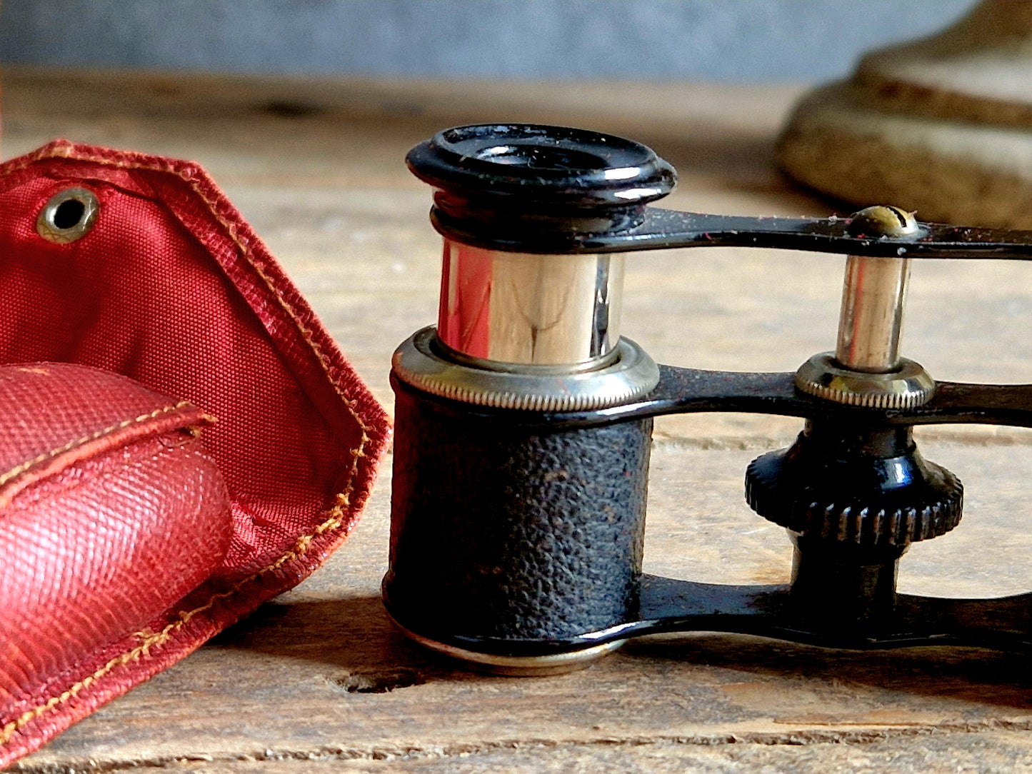 French vintage opera glasses in original case.