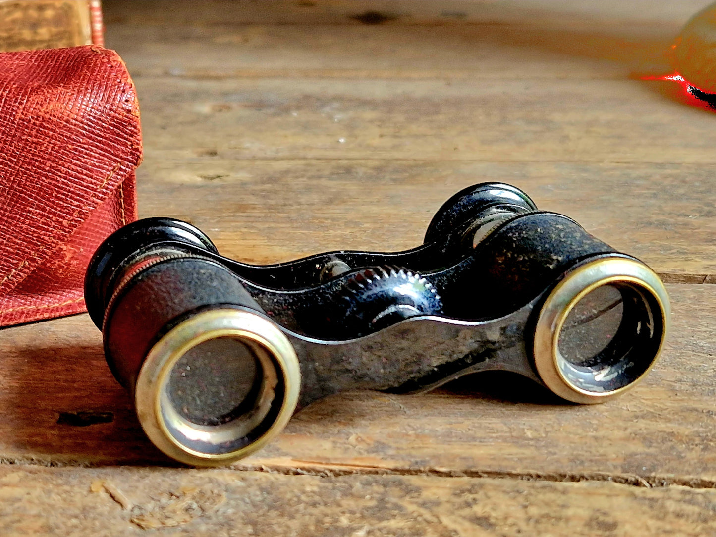 French vintage opera glasses in original case.