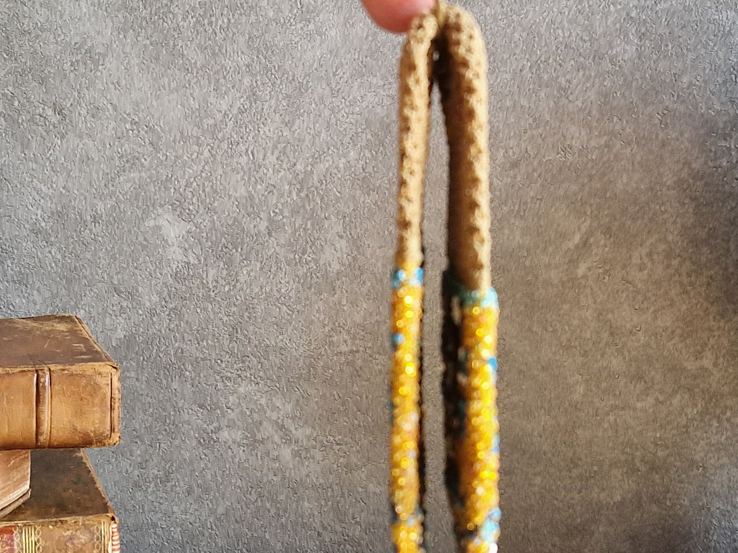 Antique misers purse. French beaded misers purse. Antique costume accessory.