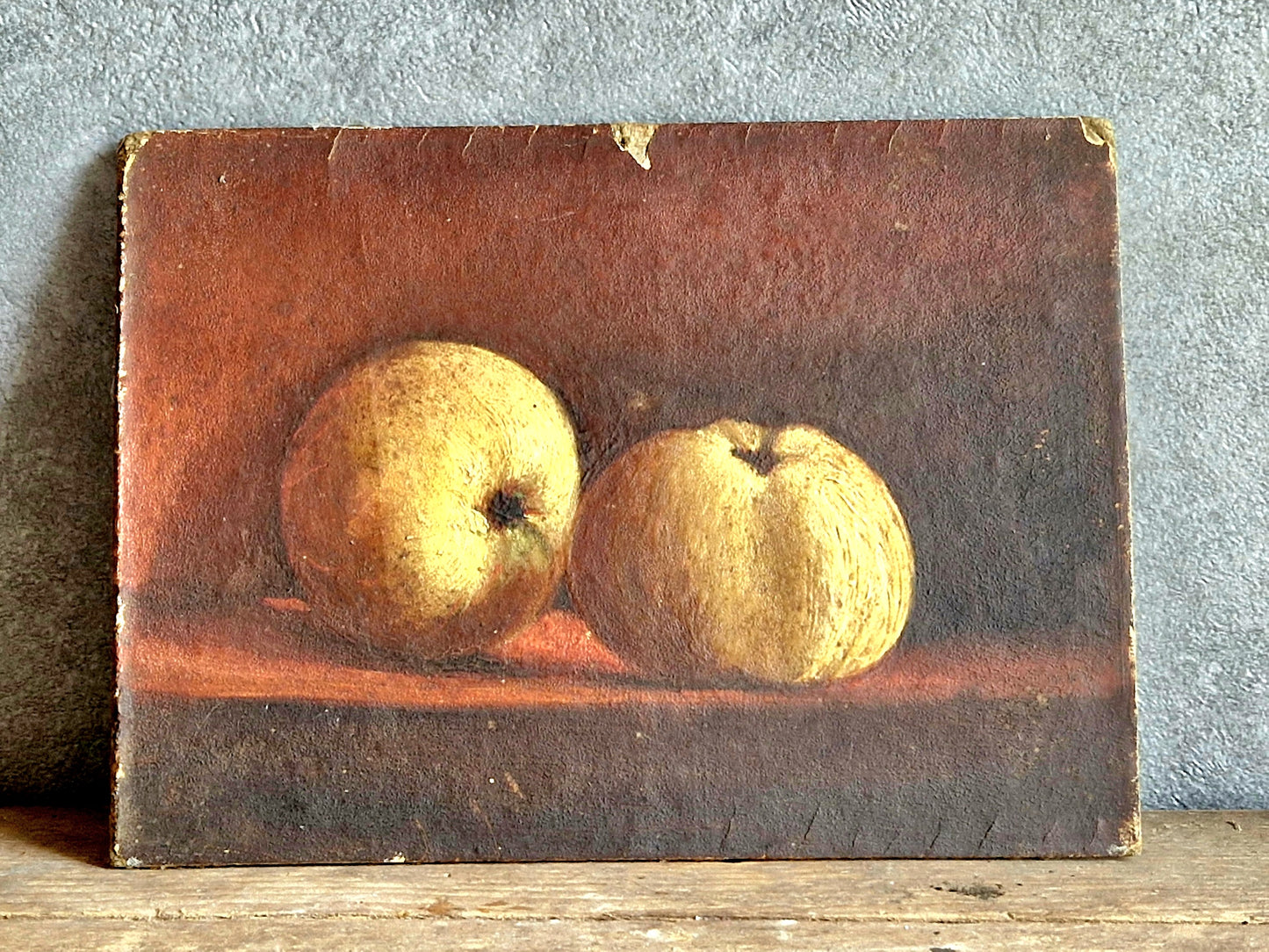 Nature morte aux pommes, huile sur toile.
