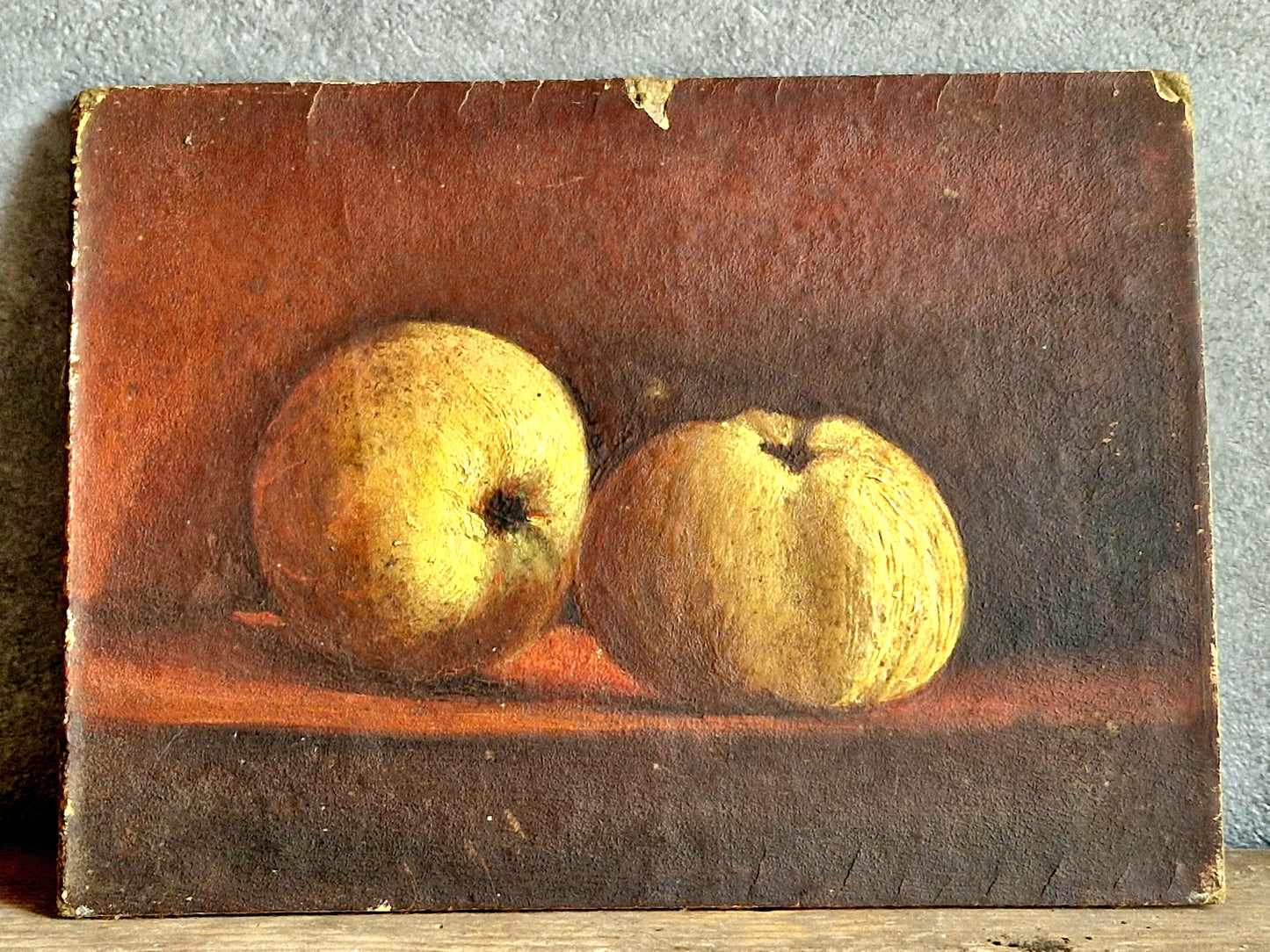 Nature morte aux pommes, huile sur toile.