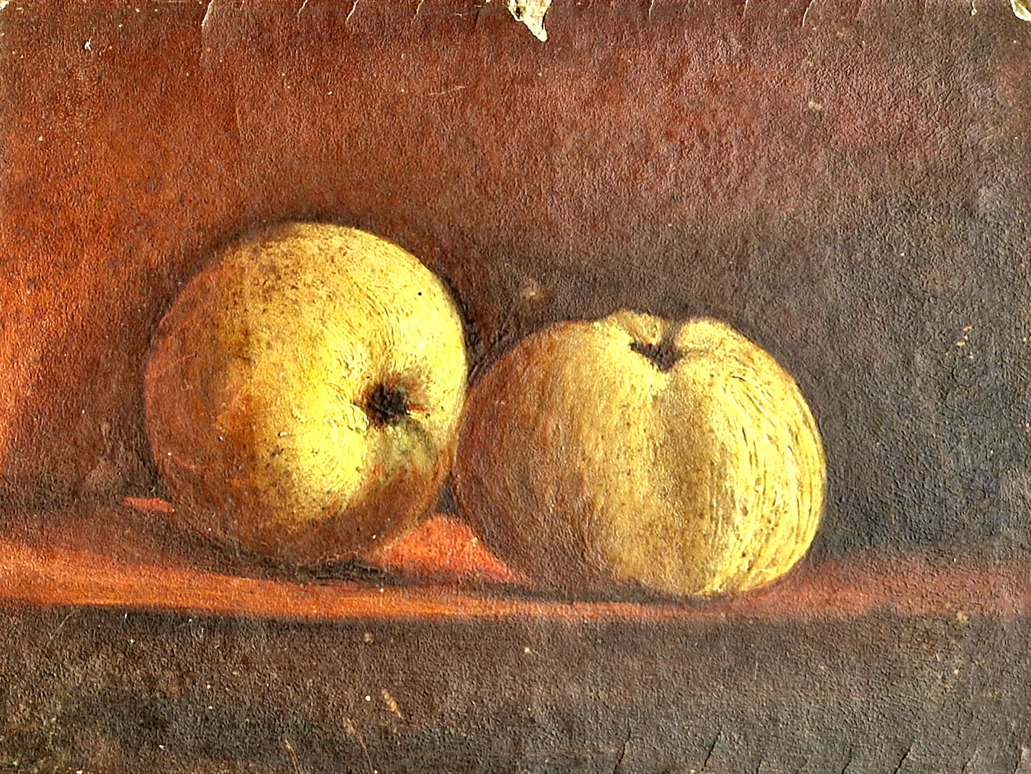 Nature morte aux pommes, huile sur toile.