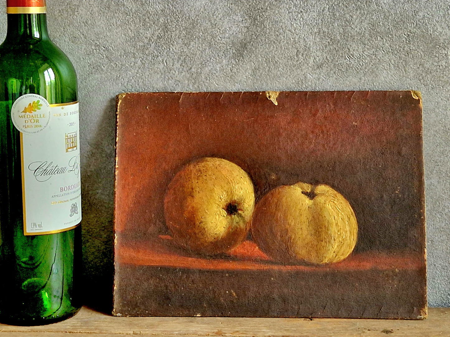 Nature morte aux pommes, huile sur toile.