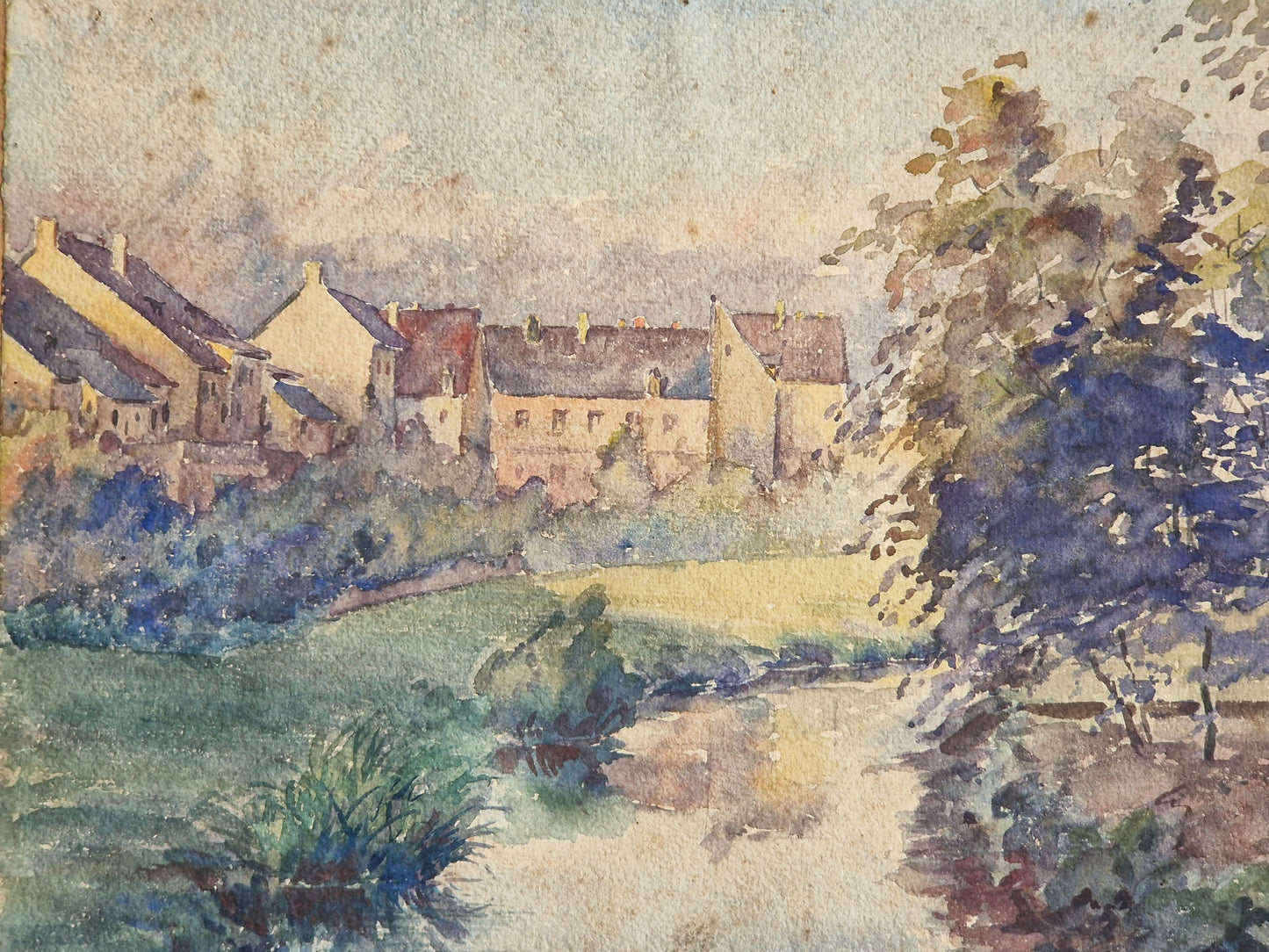 Aquarelle ancienne française.