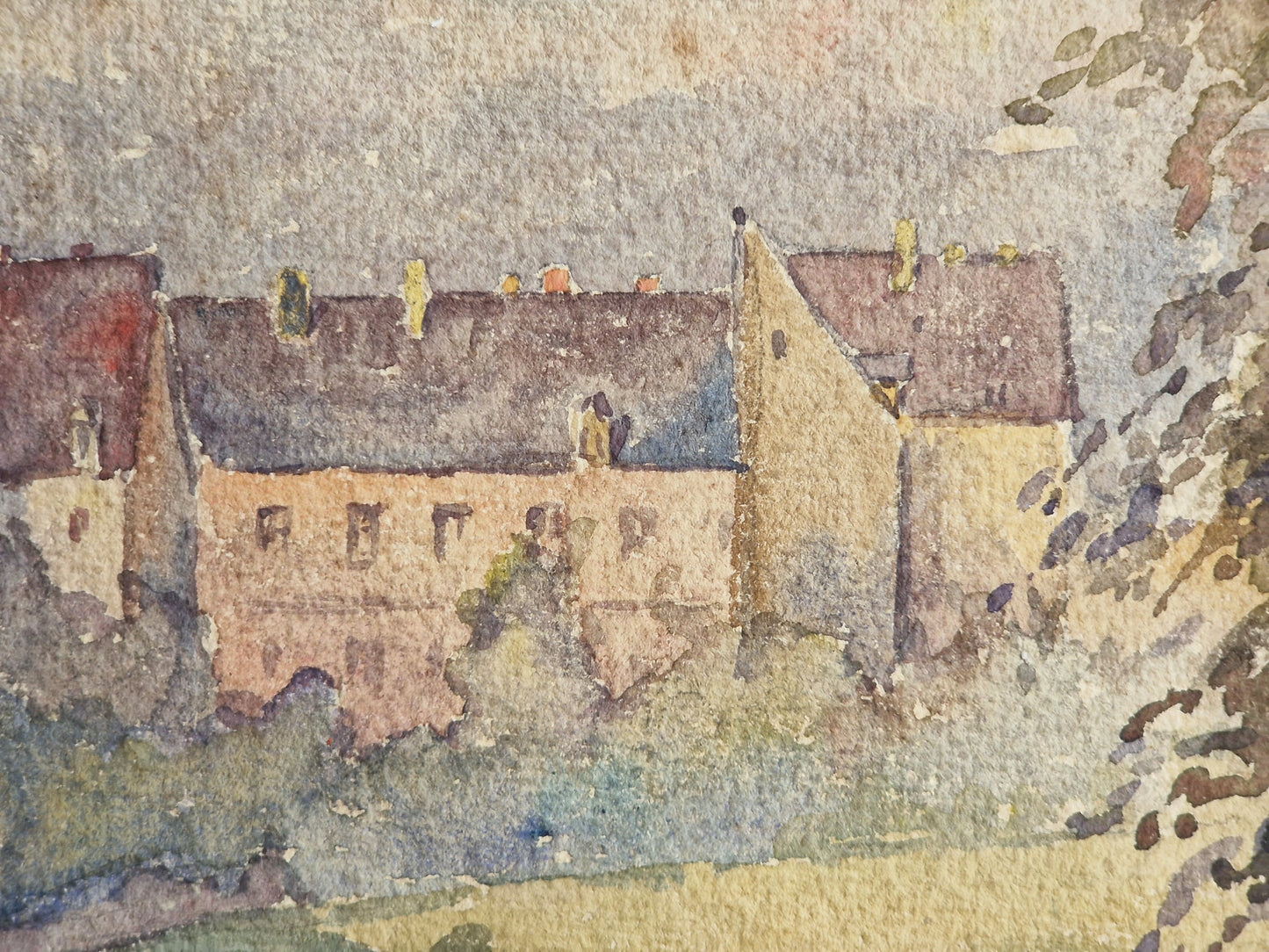 Aquarelle ancienne française.