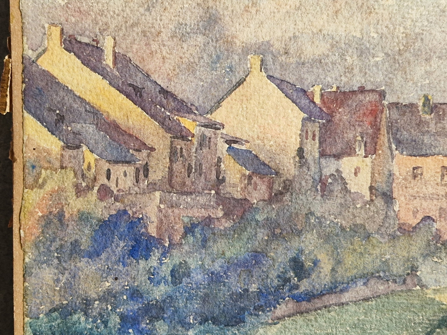 Aquarelle ancienne française.