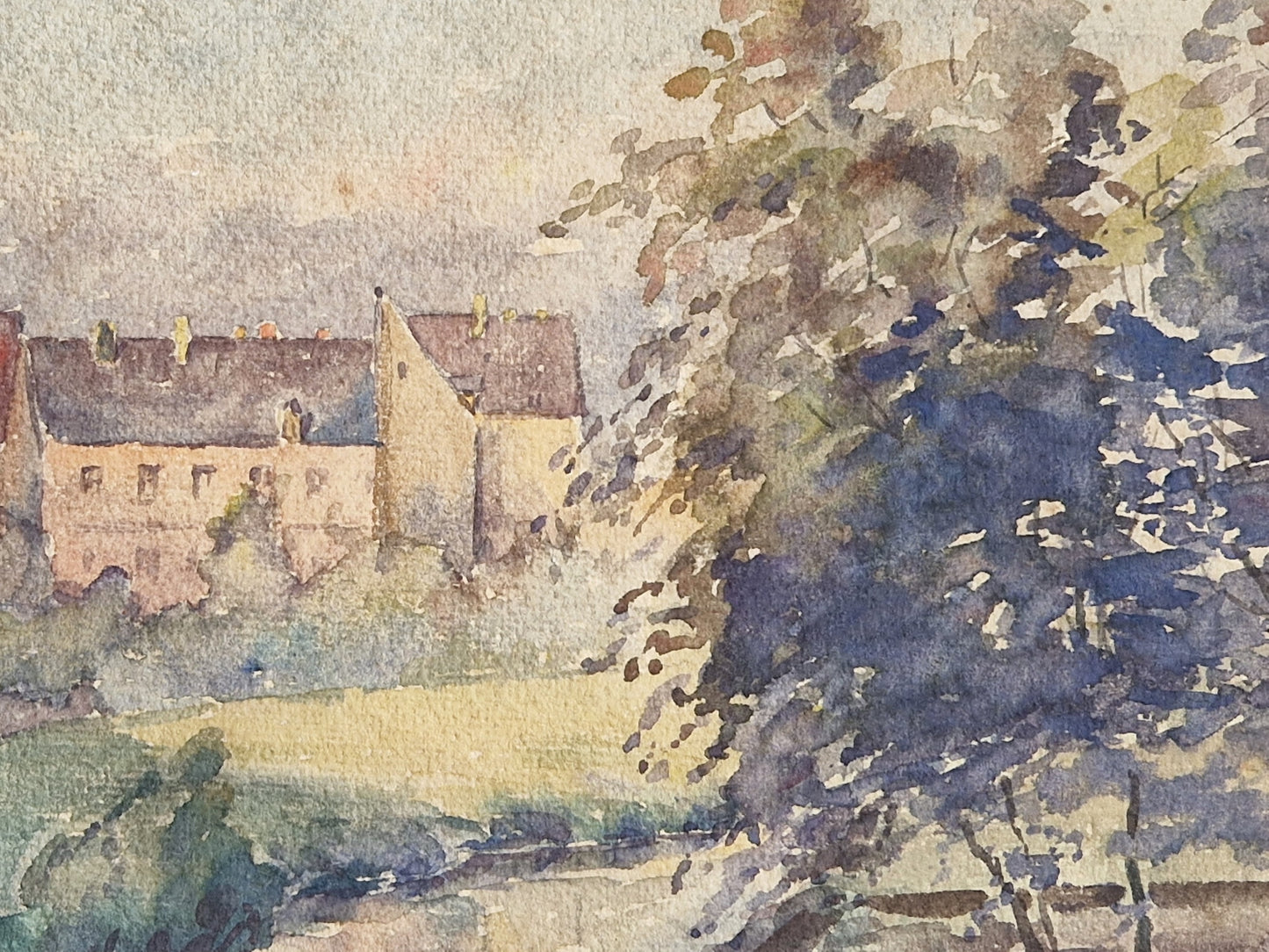 Aquarelle ancienne française.