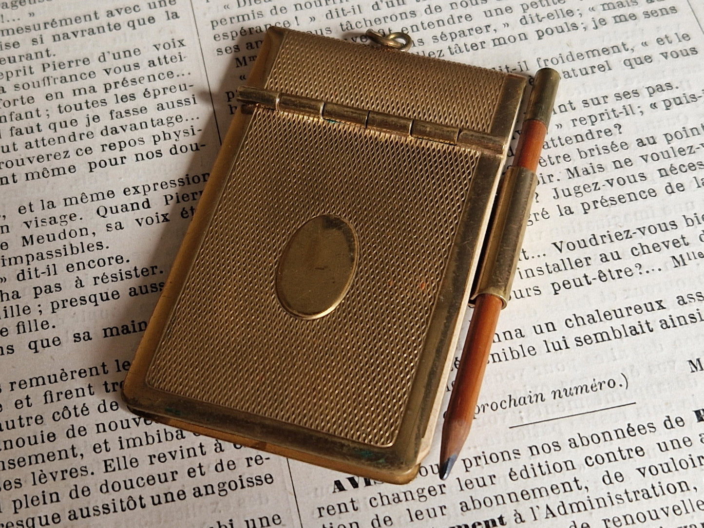 French aide memoire. Antique dance card holder. Carnet de bal.