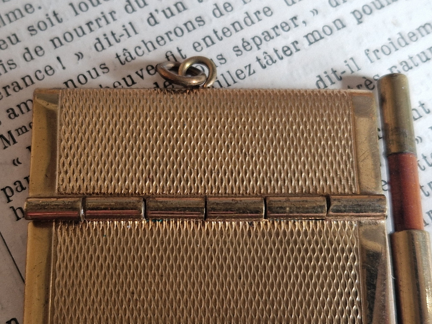 French aide memoire. Antique dance card holder. Carnet de bal.