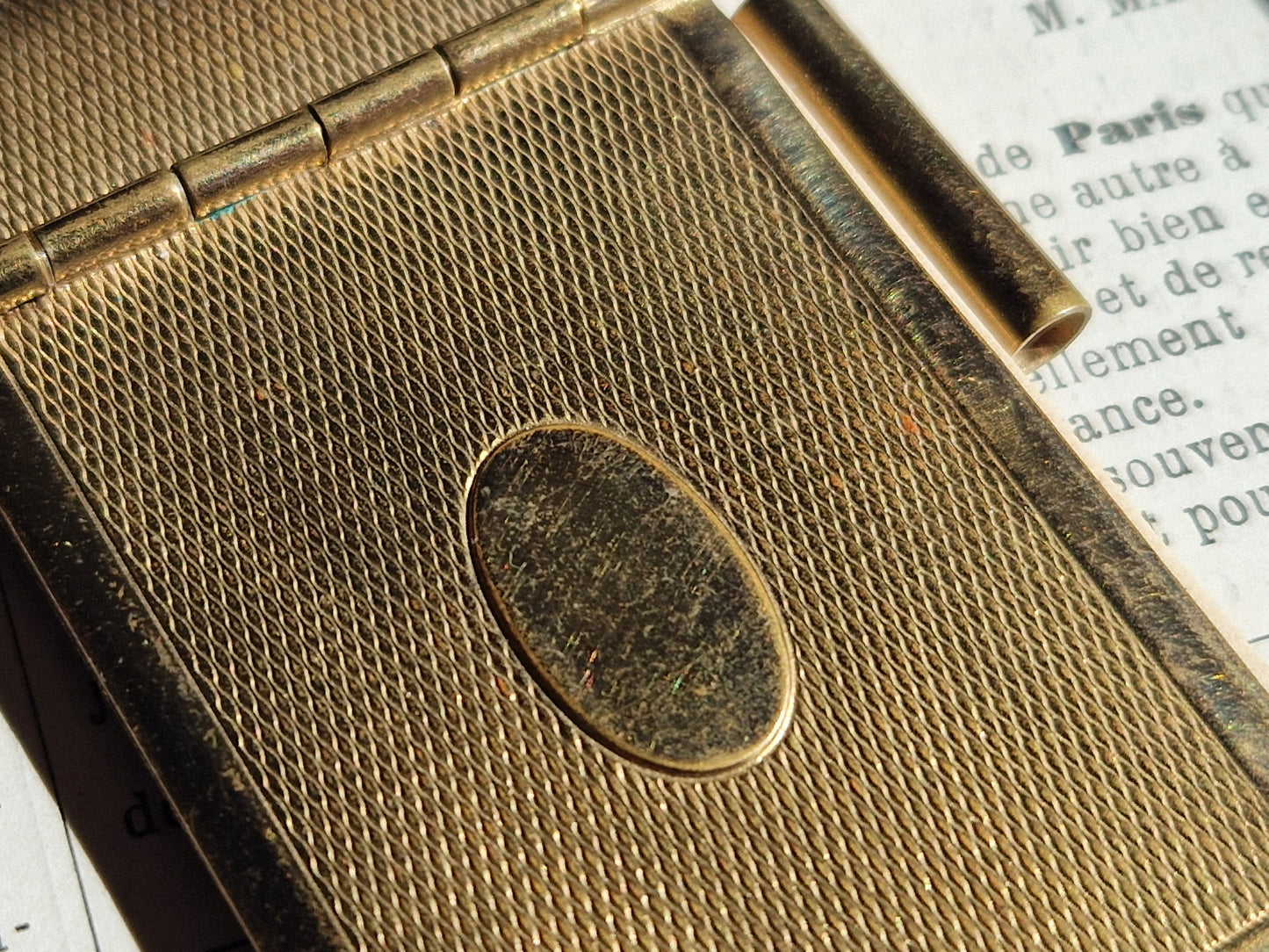 French aide memoire. Antique dance card holder. Carnet de bal.