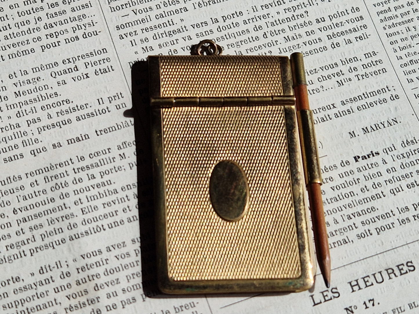 French aide memoire. Antique dance card holder. Carnet de bal.