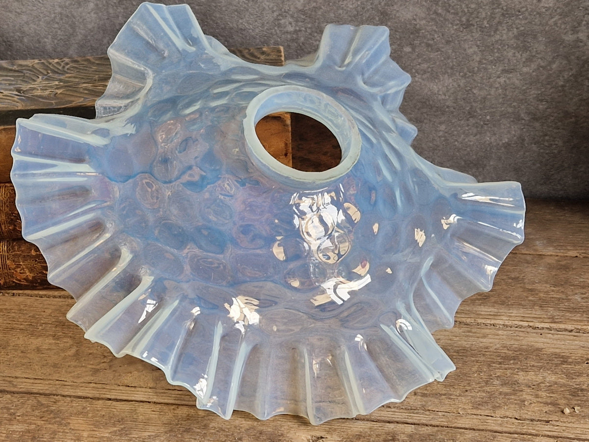 French vintage glass pendant lightshade. Hanging lampshade.