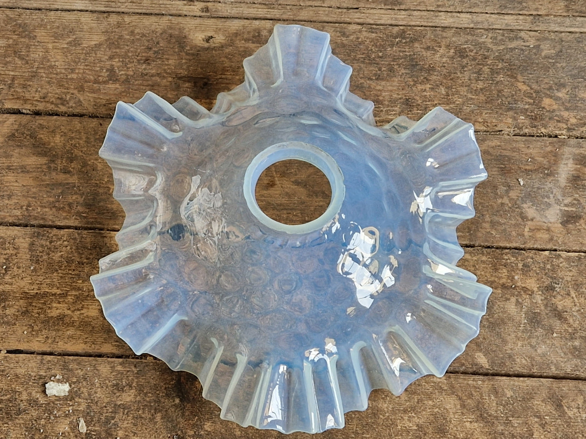 French vintage glass pendant lightshade. Hanging lampshade.