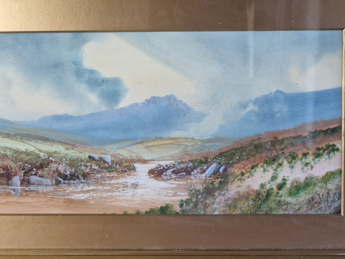 Watercolour painting by E.J.Maybury. Vintage watercolour painting.