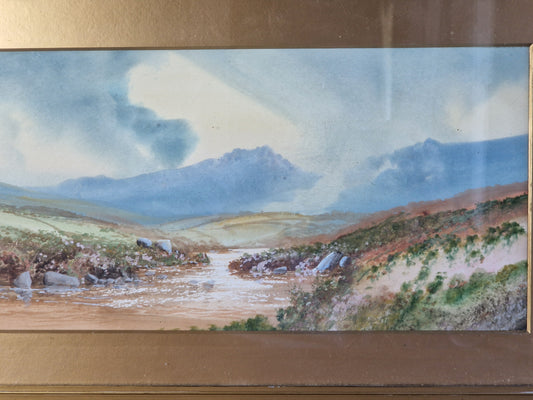 Watercolour painting by E.J.Maybury. Vintage watercolour painting.