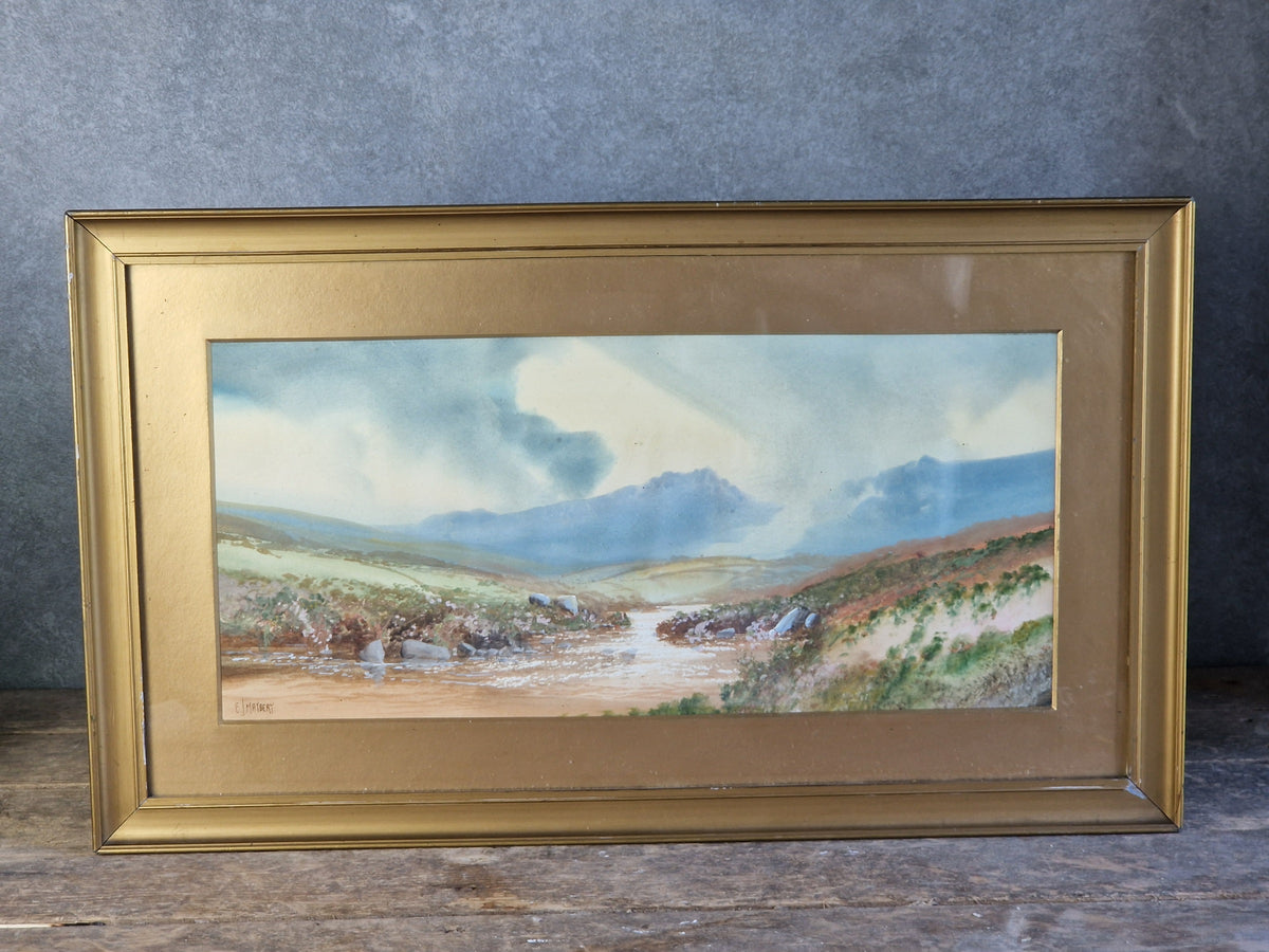 Watercolour painting by E.J.Maybury. Vintage watercolour painting.