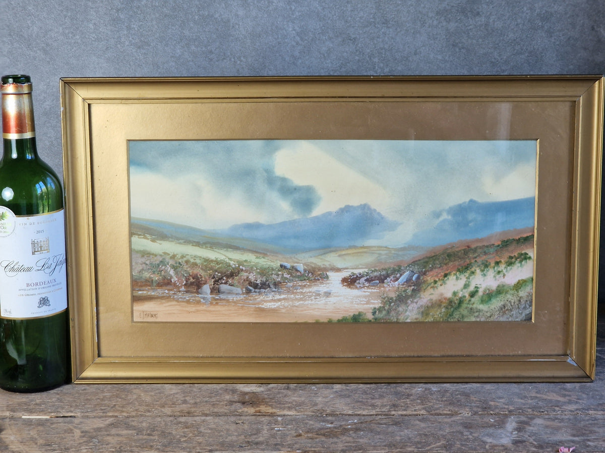 Watercolour painting by E.J.Maybury. Vintage watercolour painting.